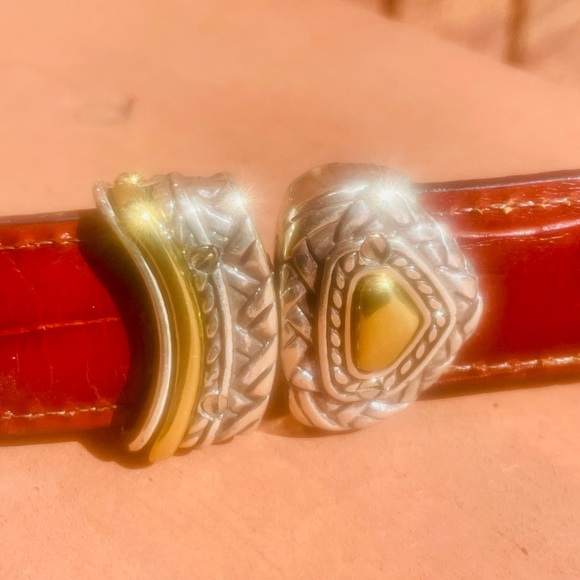 Brighton Marcus Two-Tone Reversible Twist Belt Convertible Brown Black Silver - Picture 6 of 12